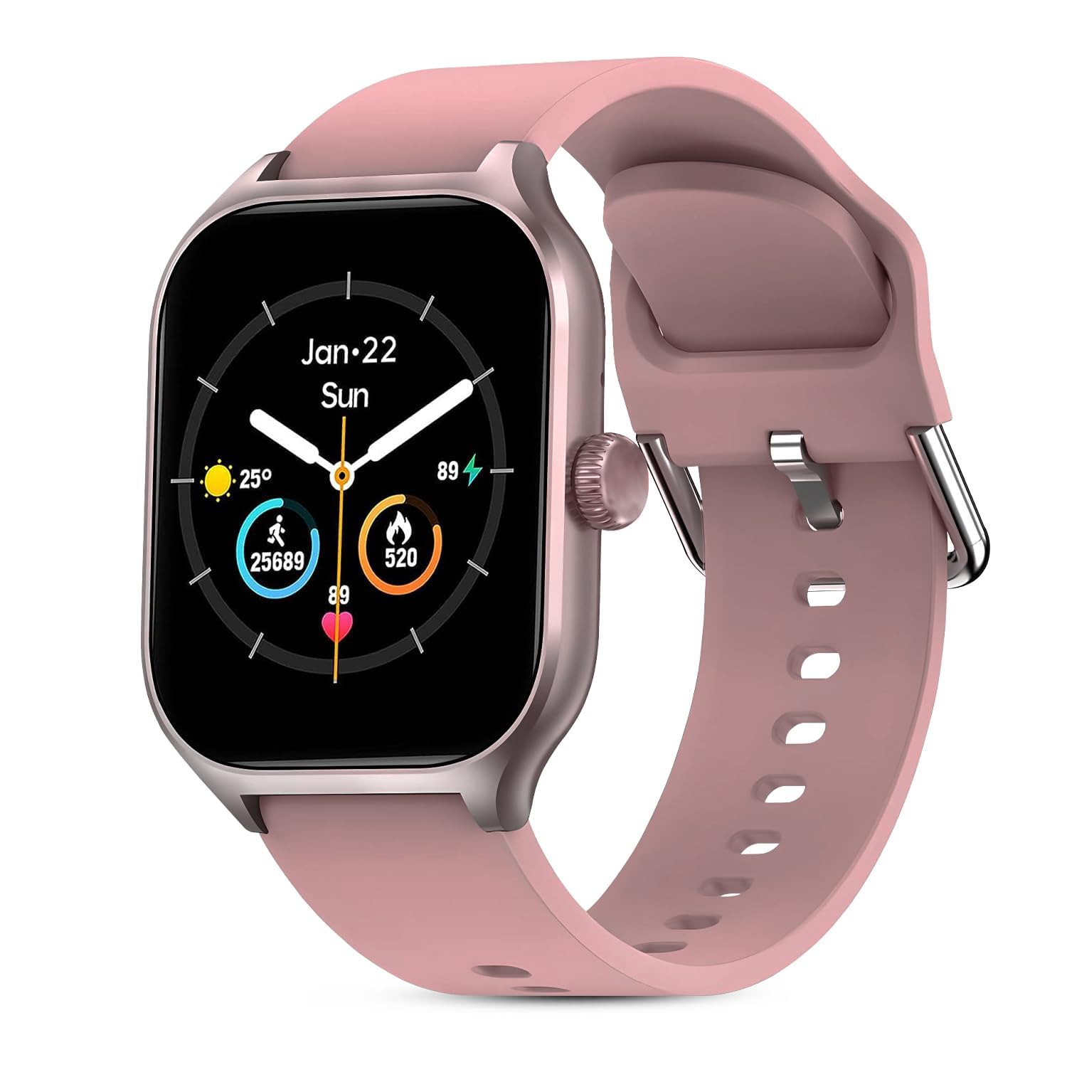 PunnkFunnk H9 Smart Watch 2.01" TFT Display, BT 5.0 with 100+ Sports Mode, Heart Rate & Blood Oxygen Monitor, Call & Message Reminders Compatible with Android & iOS, IP67 Waterproof(Pink)