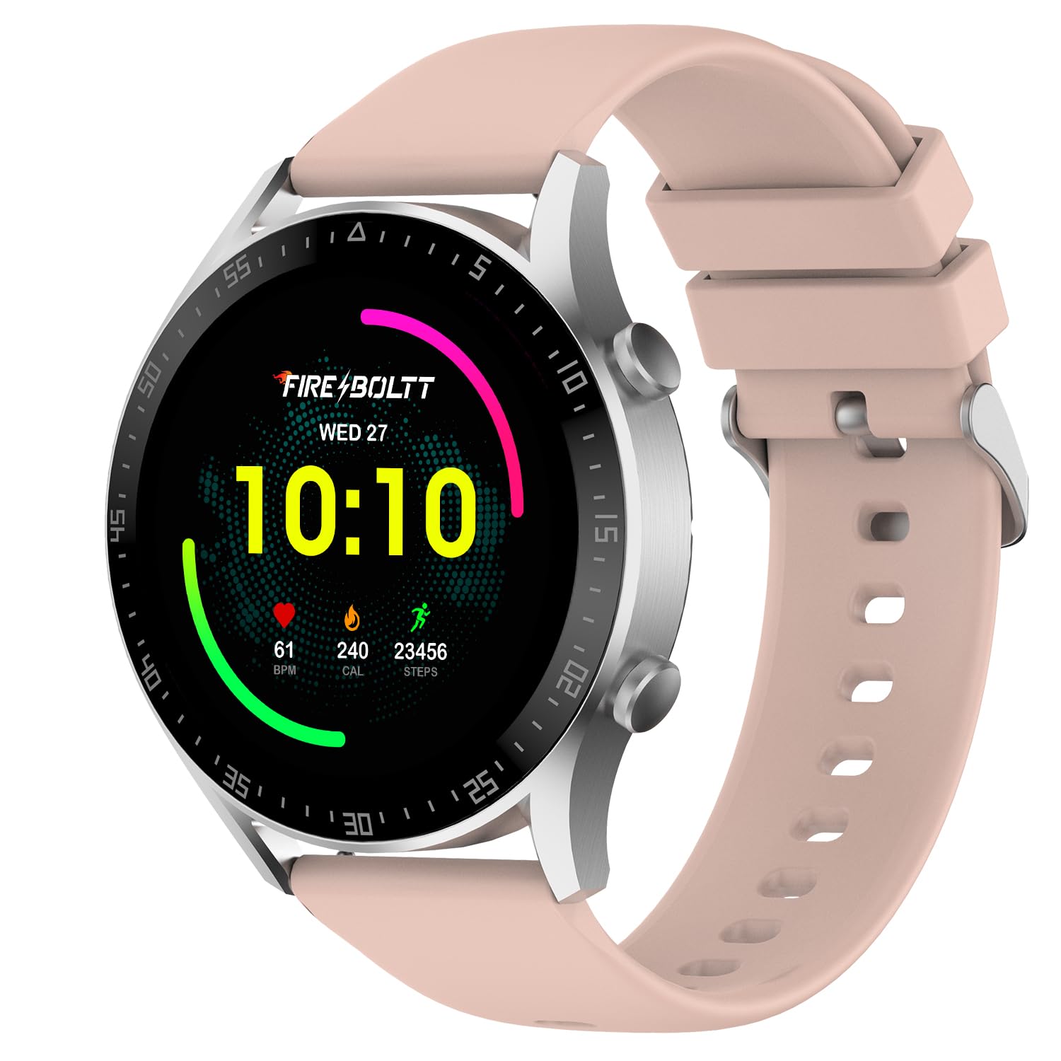 Fire-Boltt Talk 2 Pro Bluetooth Calling Smartwatch, 1.39' TFT Display with Dual Button, Hands On Voice Assistance, 120 Sports Modes, in Built Mic & Speaker (Talk 2, Pink)