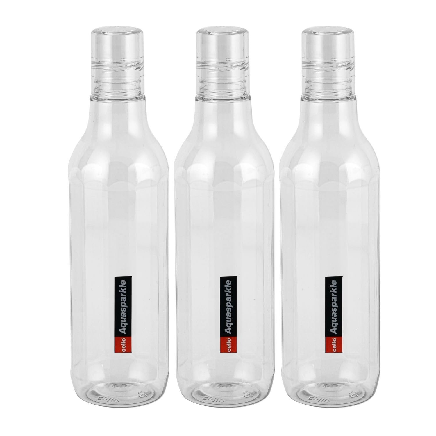 CELLO Aqua Sparkle Bottle Set of 3, 1000ml, Grey | 100% food grade | Leak proof and Break proof | Perfect for staying hydrated at the school, college, work and outdoor adventures Water Bottle