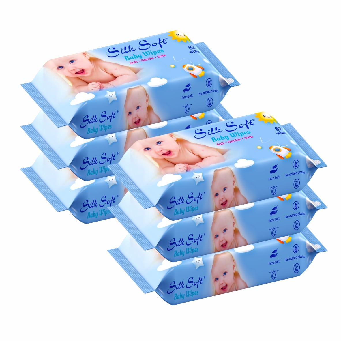 Baby Wet Wipes – 492 Wipes (82 x 6 Packs) | Fragrance-Free, Alcohol-Free & Hypoallergenic | Extra Thick, Moisturizing & Gentle on Sensitive Baby Skin