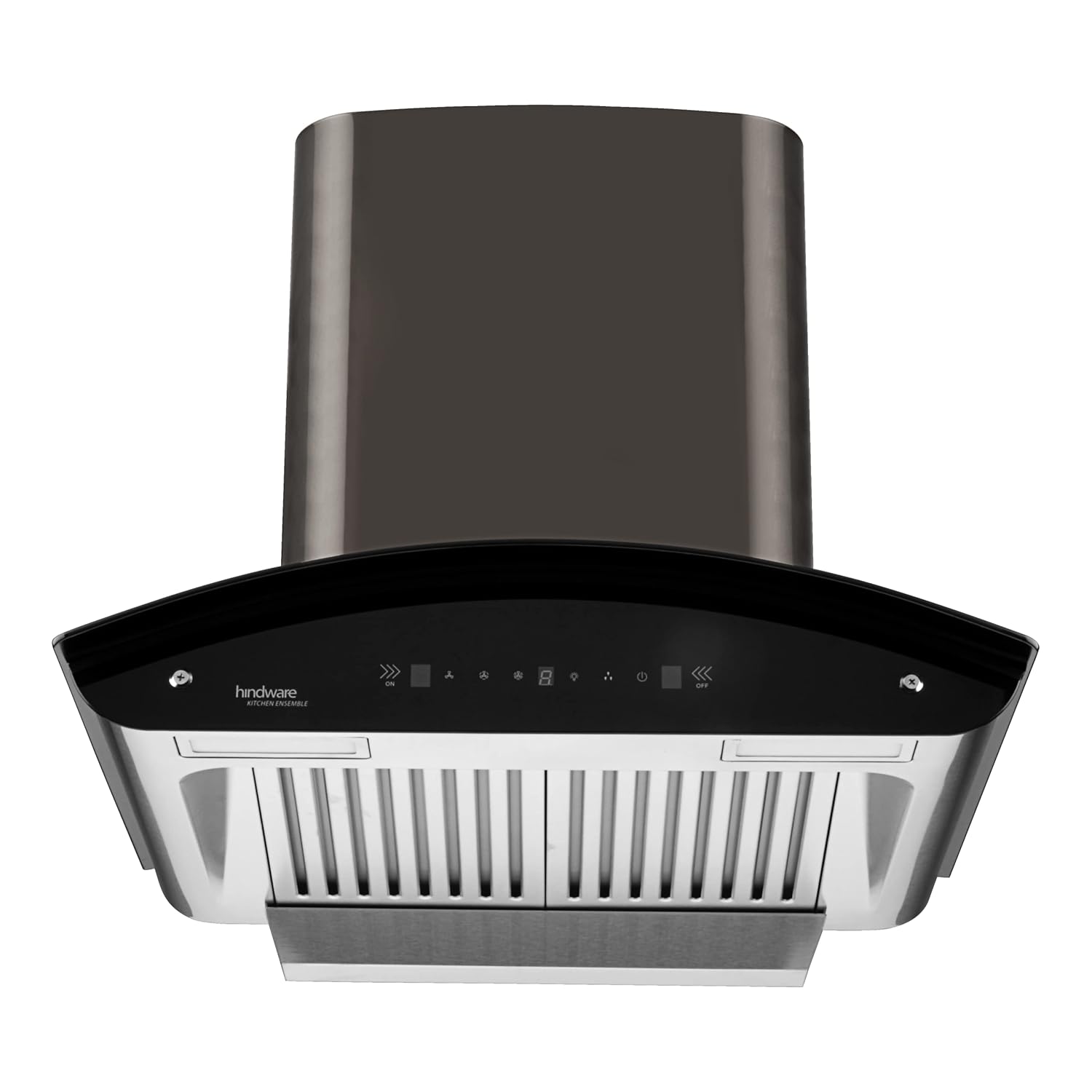Hindware Smart Appliances | Revio Plus Auto Clean 60 cm 1400 m³/hr Chimney | Touch Control | Motion Sensor | | Energy Efficient LED Light | Powerful Suction | Wall Mounted Black (Curved Chimney)