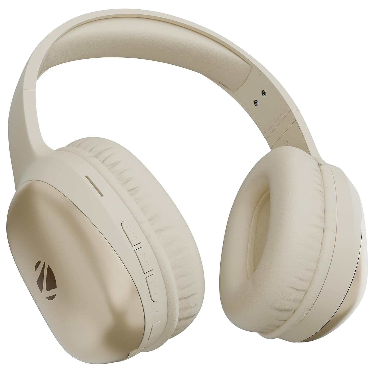 Zebronics Thunder Pro (2026 Upgrade) Wireless Headphones, BT v6.0, Up to 60h Playback, Dual Pairing, 40mm Drivers, ENC, Gaming Mode, Deep Bass, AUX & microSD, Rapid Charging (Beige)
