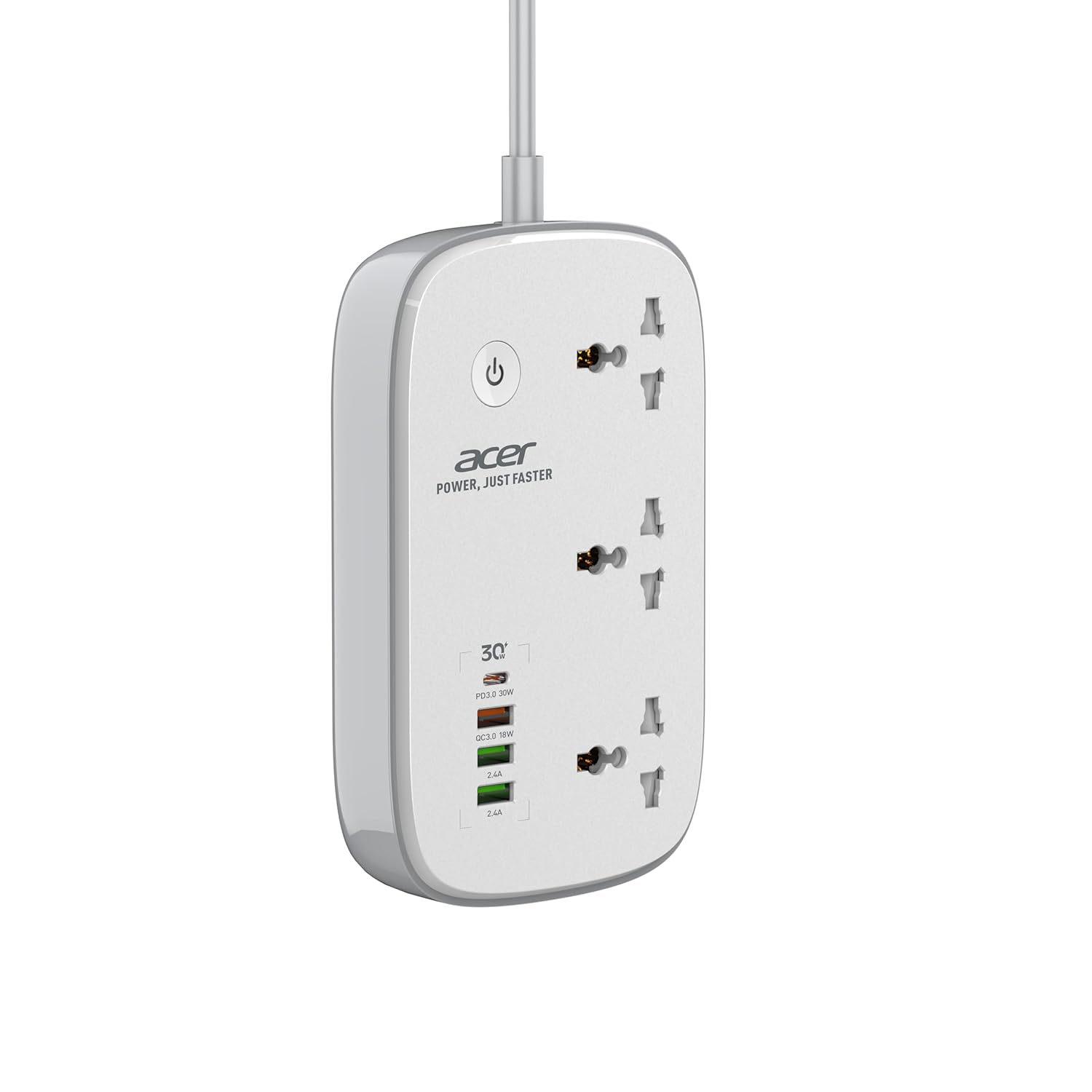 Acer PowerHub Smart | 3 AC Outlets, 4 USB Ports (1 Type-C,3 Type-A) | Wi-Fi Smart Power Strip, 1500W Output | App & Voice Control | Surge Protection |Overload Safety Protection | Remote Timer Control
