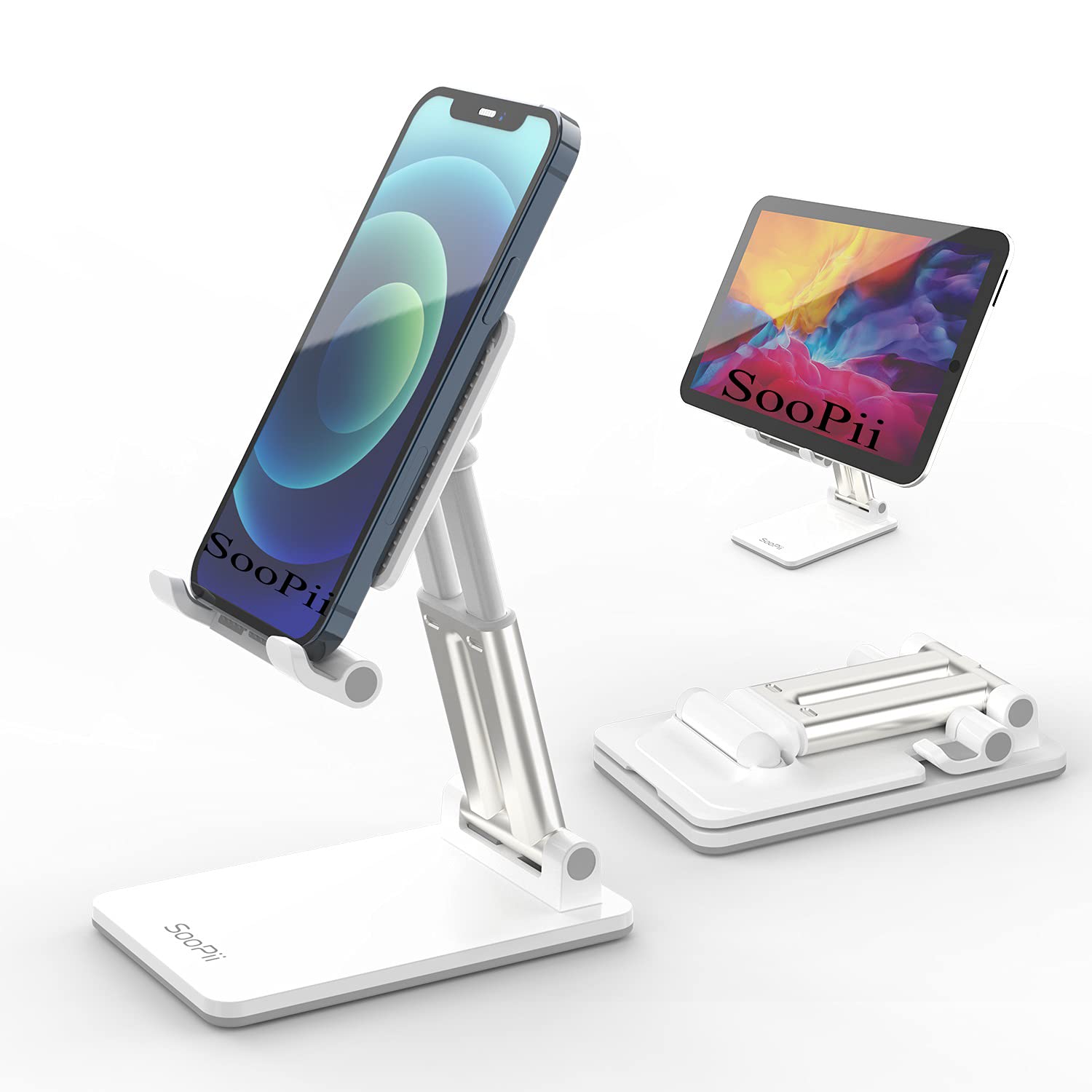 SOOPII Desktop Premium-A Quality Mobile Phone Stand + Tablet Stand, Tab Stand, Mobile Holder, Adjustable & Foldable Mobile Stand, Stand for Mobile Phone and Tablet (DM20)