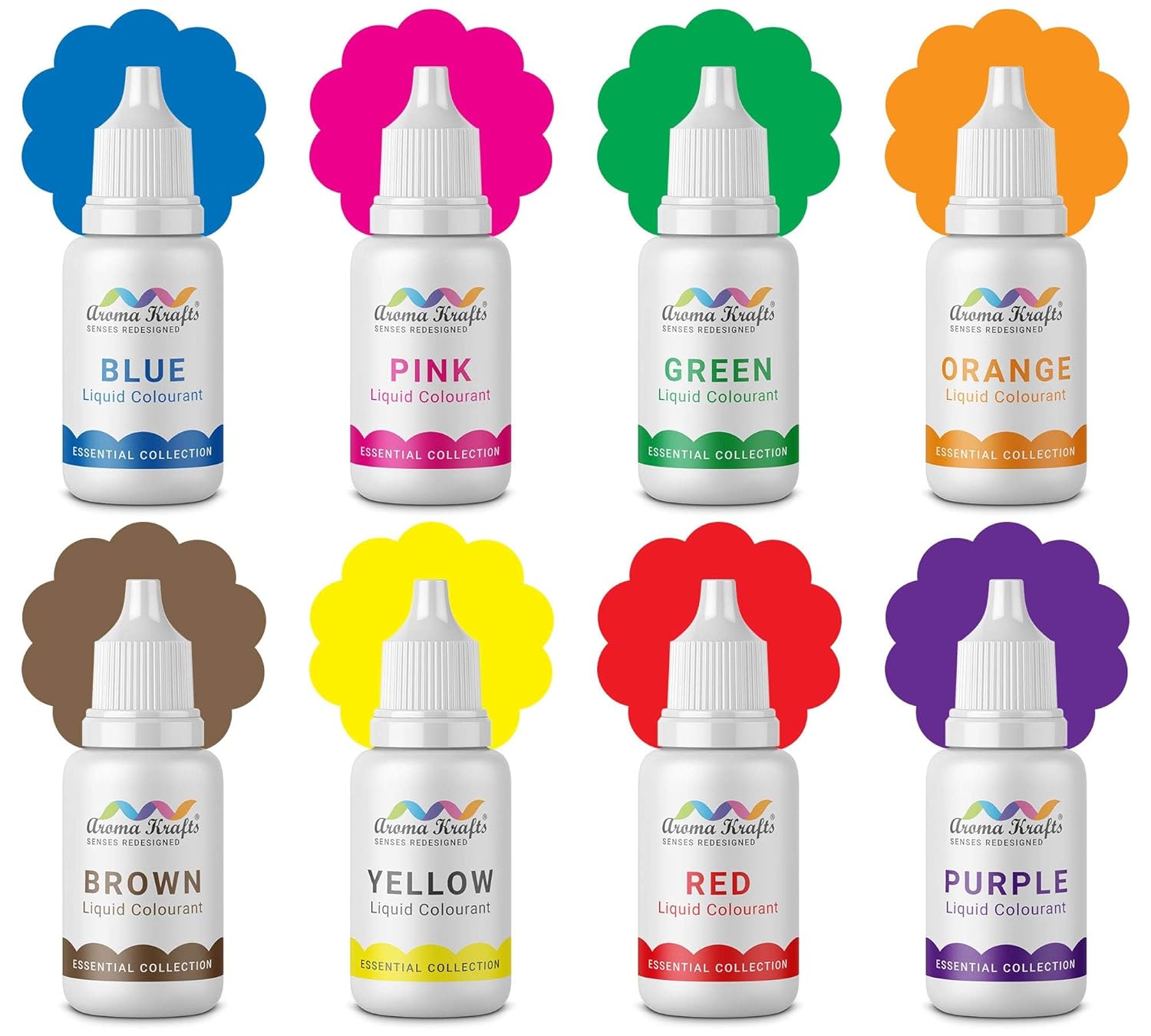 Aromakrafts® DIY Liquid Soap Making Colours for Melt & Pour Soaps - Set of 8 (15 ml Each)