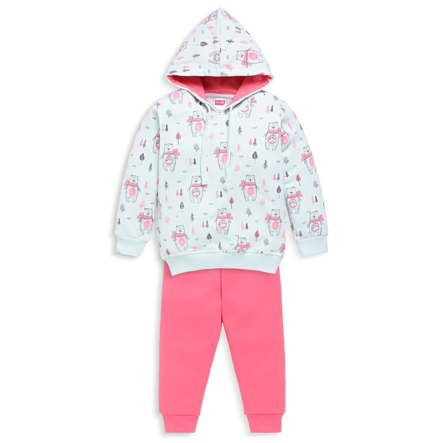 LuvLap Baby Boys Full Sleeve Boys Hooded Sweatshirt & Pyjama Set
