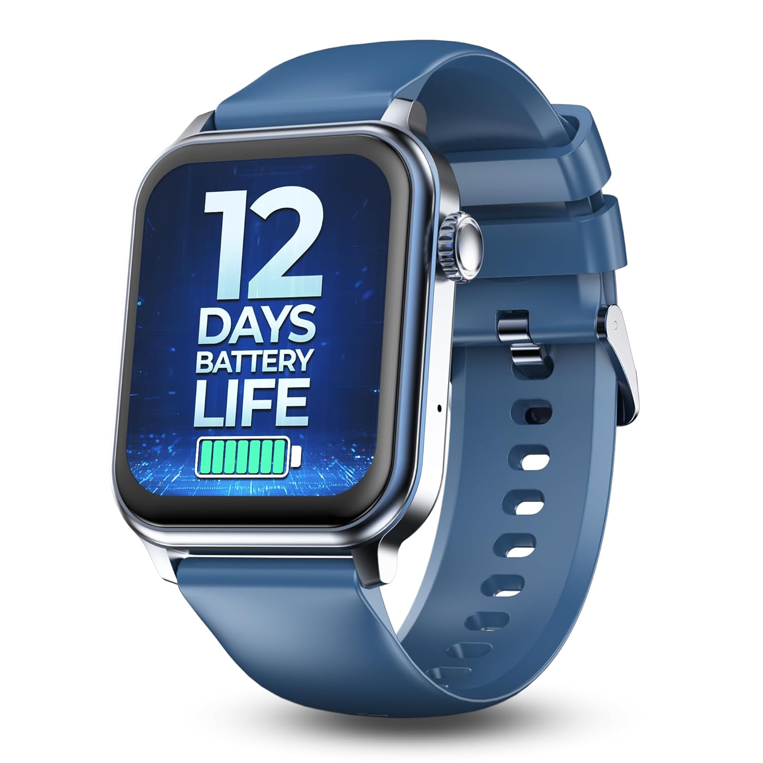 Pebble Ultra Life 1.83inch True HD 600 Nits Display, BT Calling, 600 mAh Battery, Unisex Design, Sensor, Multi Sports Mode (Teal Blue)