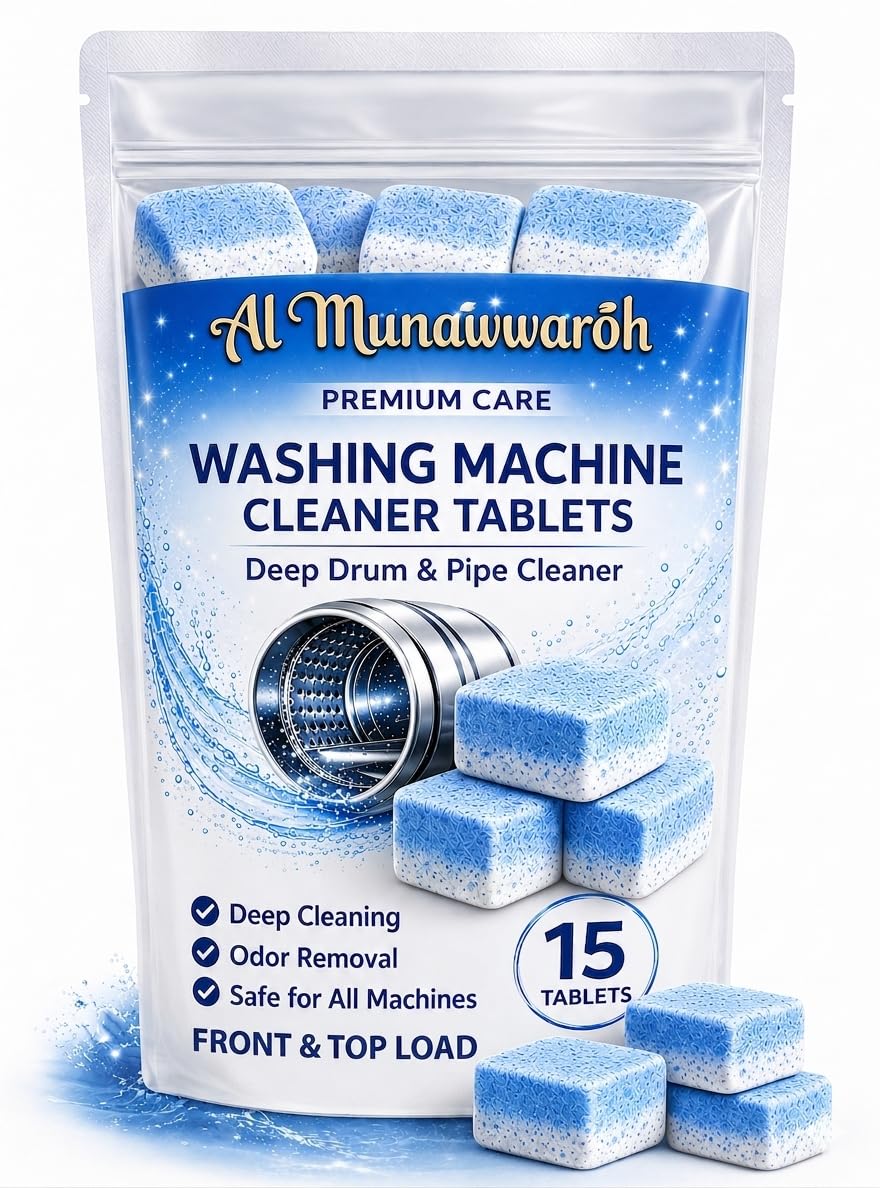 Washing Machine Cleaner Tablets (15 Tablets) | Drum & Pipe Deep Cleaner | Fresh Scent | Removes Odour, Limescale & Residue | For Front Load & Top Load Fully Automatic Washing Machines