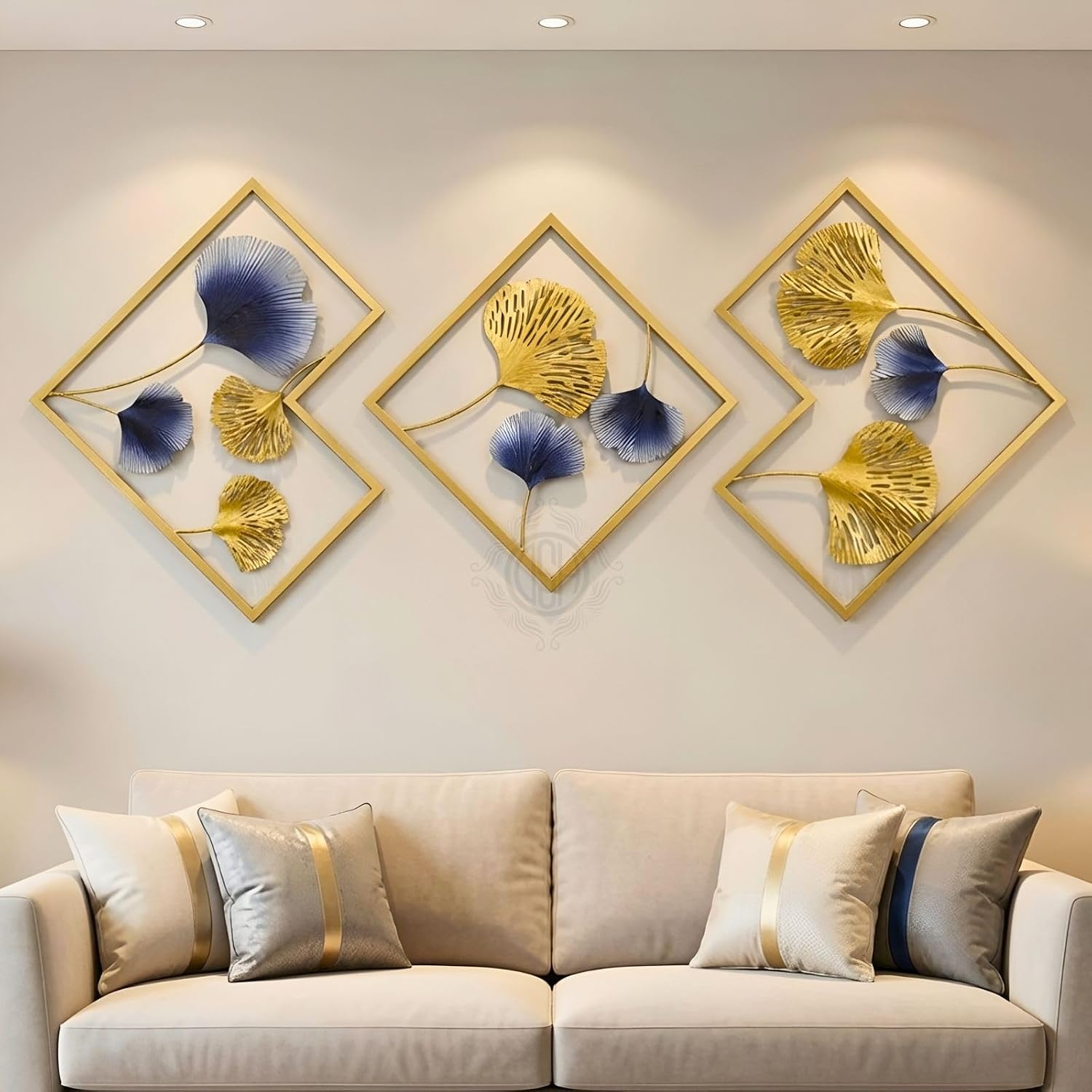 DSH CRAFTING YOUR CURIOSITY Metal Wall Art Wall Sculptures Hanging Perfect For Home Decorations Living Room Bedroom. (06-LEAFframe)