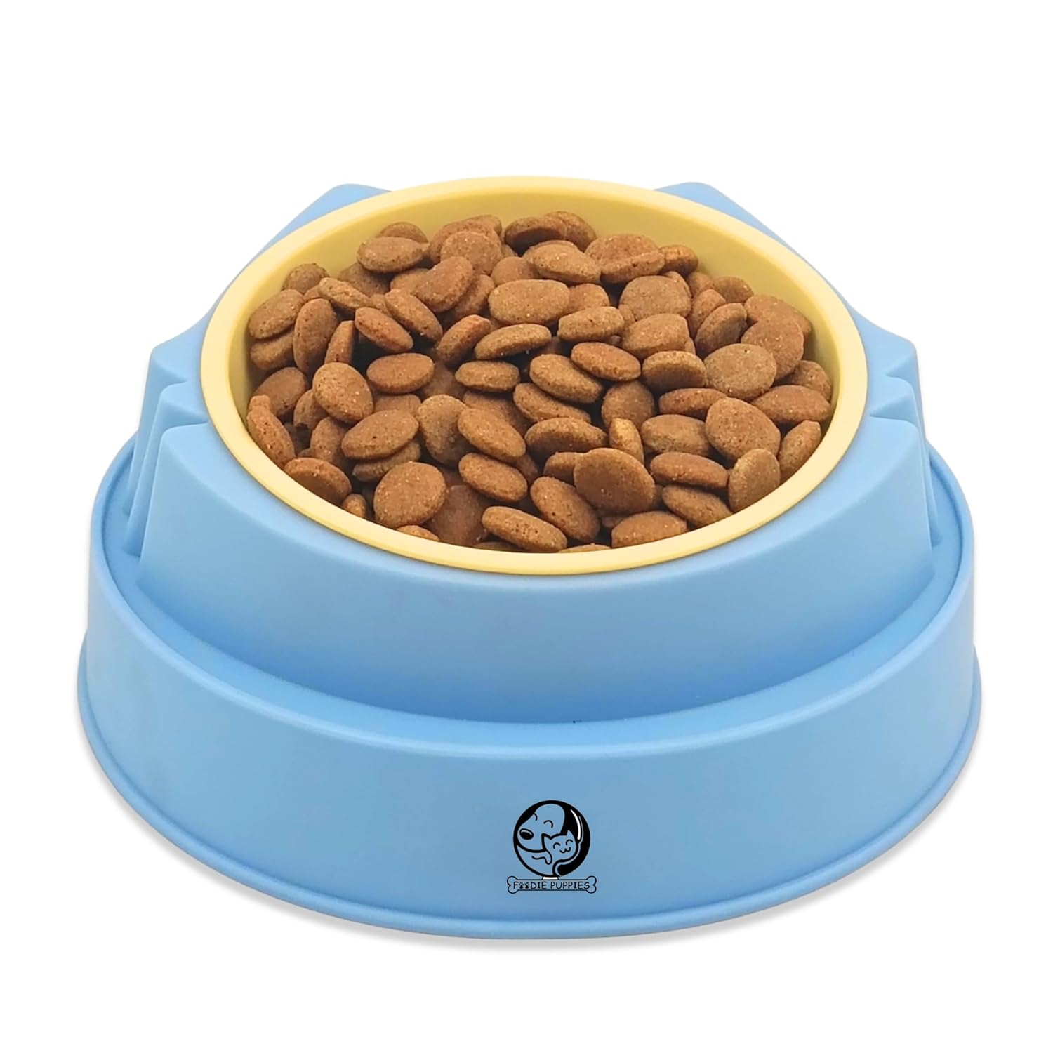 Foodie Puppies Cat Food Bowl, Tilted Food or Water Bowl for Cats and Small Dogs - (Single CutOut Bowl, 350ml), Anti Vomiting, Healthy Cat Bowl for Persian Cat Prevent Tipping Over Plastic Feeding Bowl