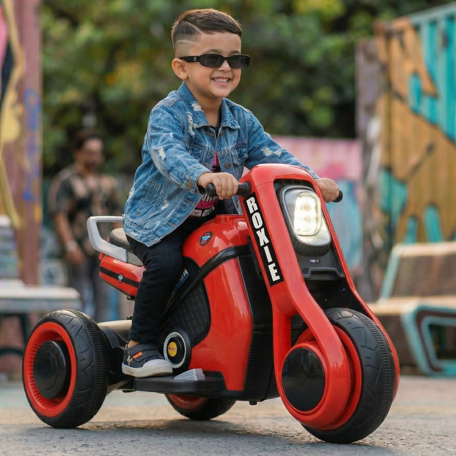 Toyzone Roxie Kids Electric Bike (Red) | Rechargeable Bike with 6V 4.5Ah Battery | MP3/USB/BT Music & LED Lights| Smooth Acceleration | 6 Months Battery warranty, For Kids Age 2 to 8 Years, Upto 35 kg