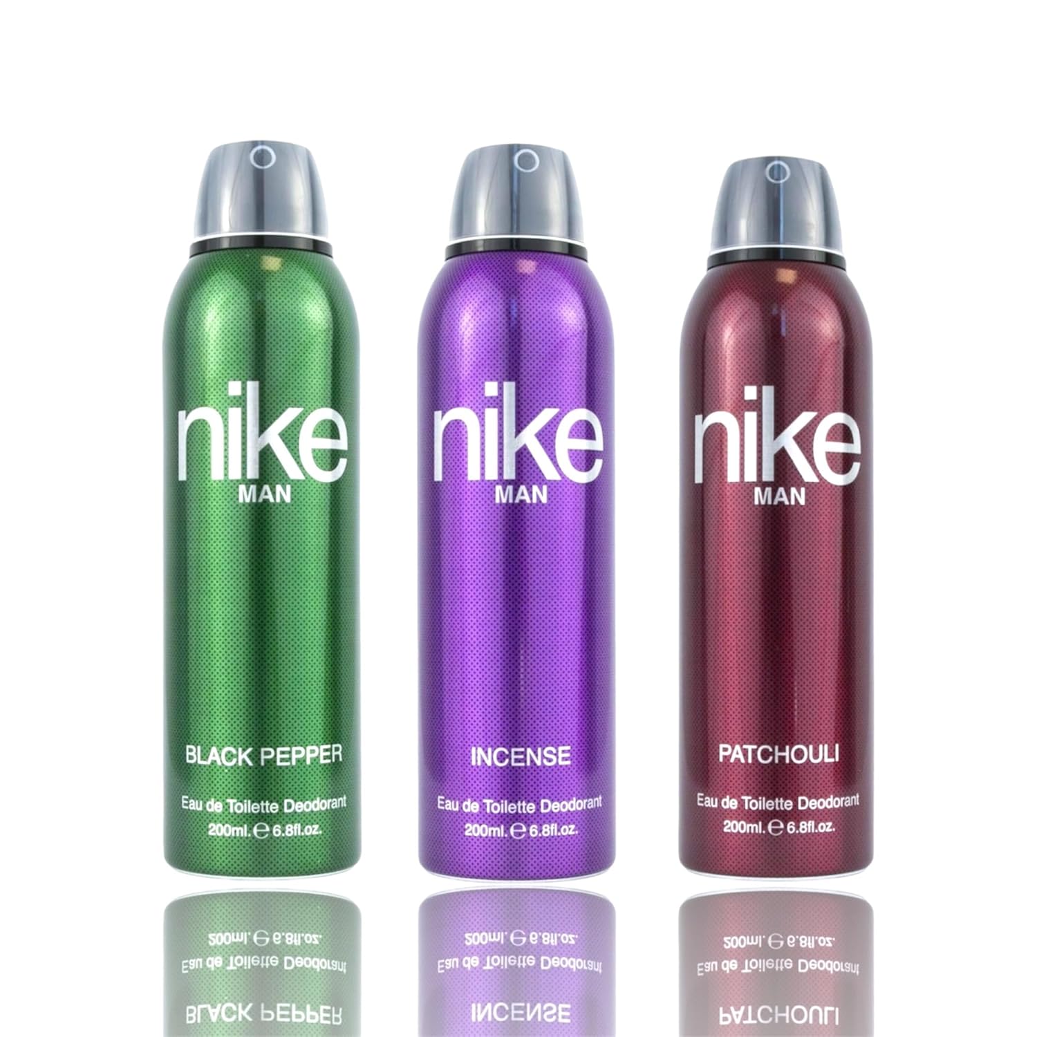 Nike Unisex Black Pepper + Incense + Patchouli Fresh Spray Deodorant For Man - Pack Of 3 (200Ml Each), 3 Count