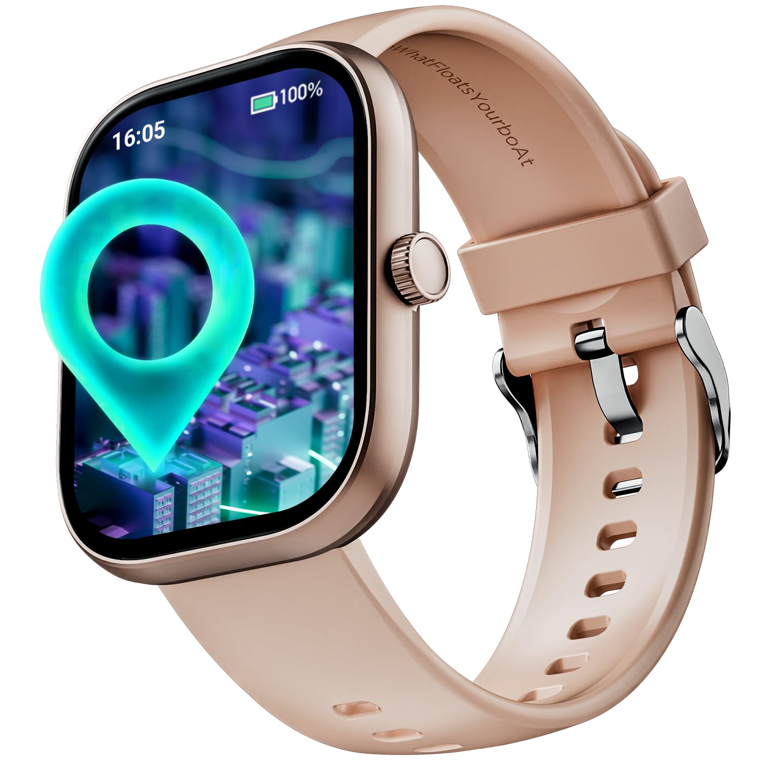 Boat Wave Sigma 3 w / Turn-by-Turn Navigation, 2.01' HD Display, Bluetooth Calling, Crest+ OS, QR Tray, Watch Face Studio, Coins, Emergency SOS Smart Watch for Men & Women(Cherry Blossom)
