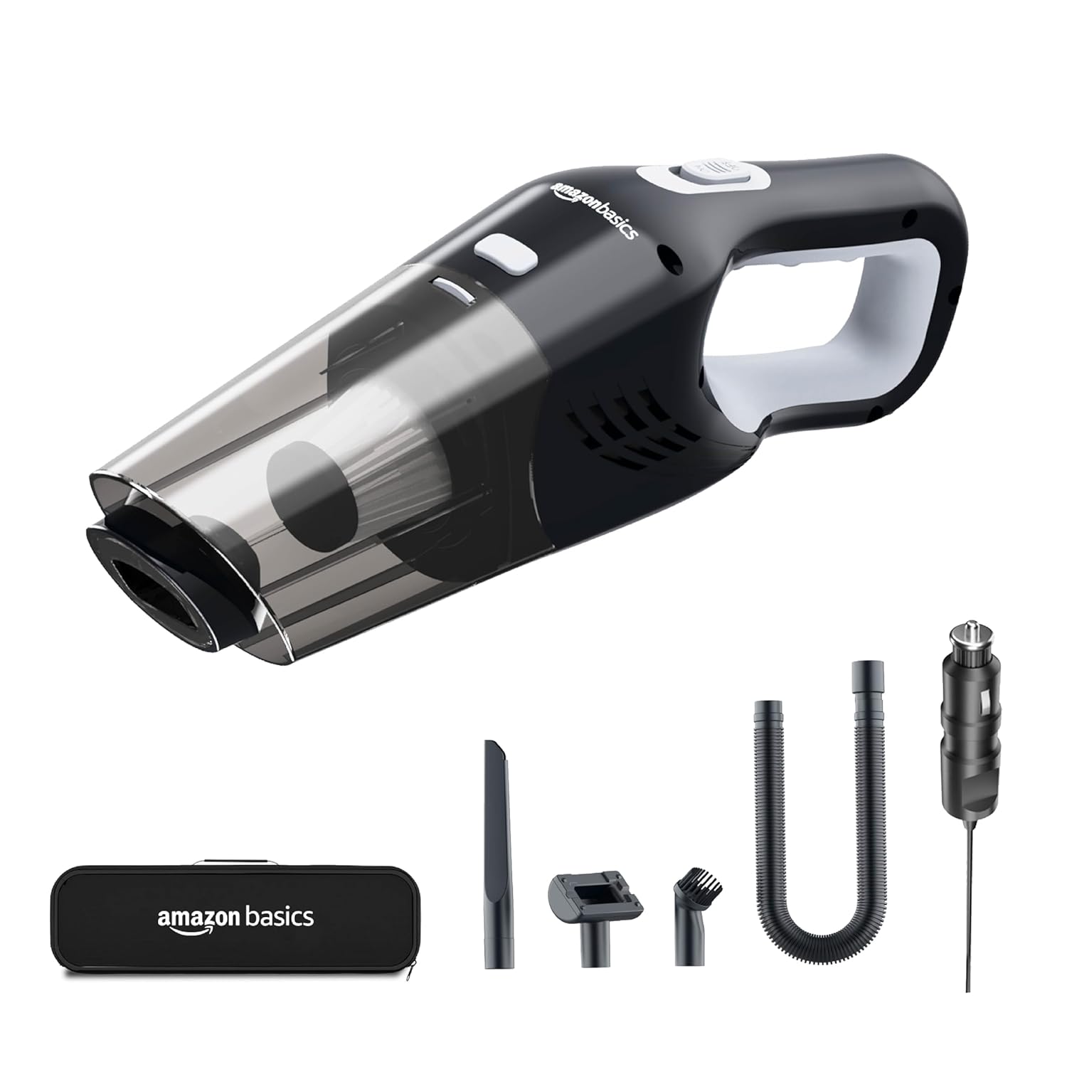 Amazon Basics Car Vacuum Cleaner | Portable Handheld | 5800PA Suction | 12V DC with 4.8m(15.7ft) Cord | Powerful BLDC Motor | Stainless Steel HEPA Filter