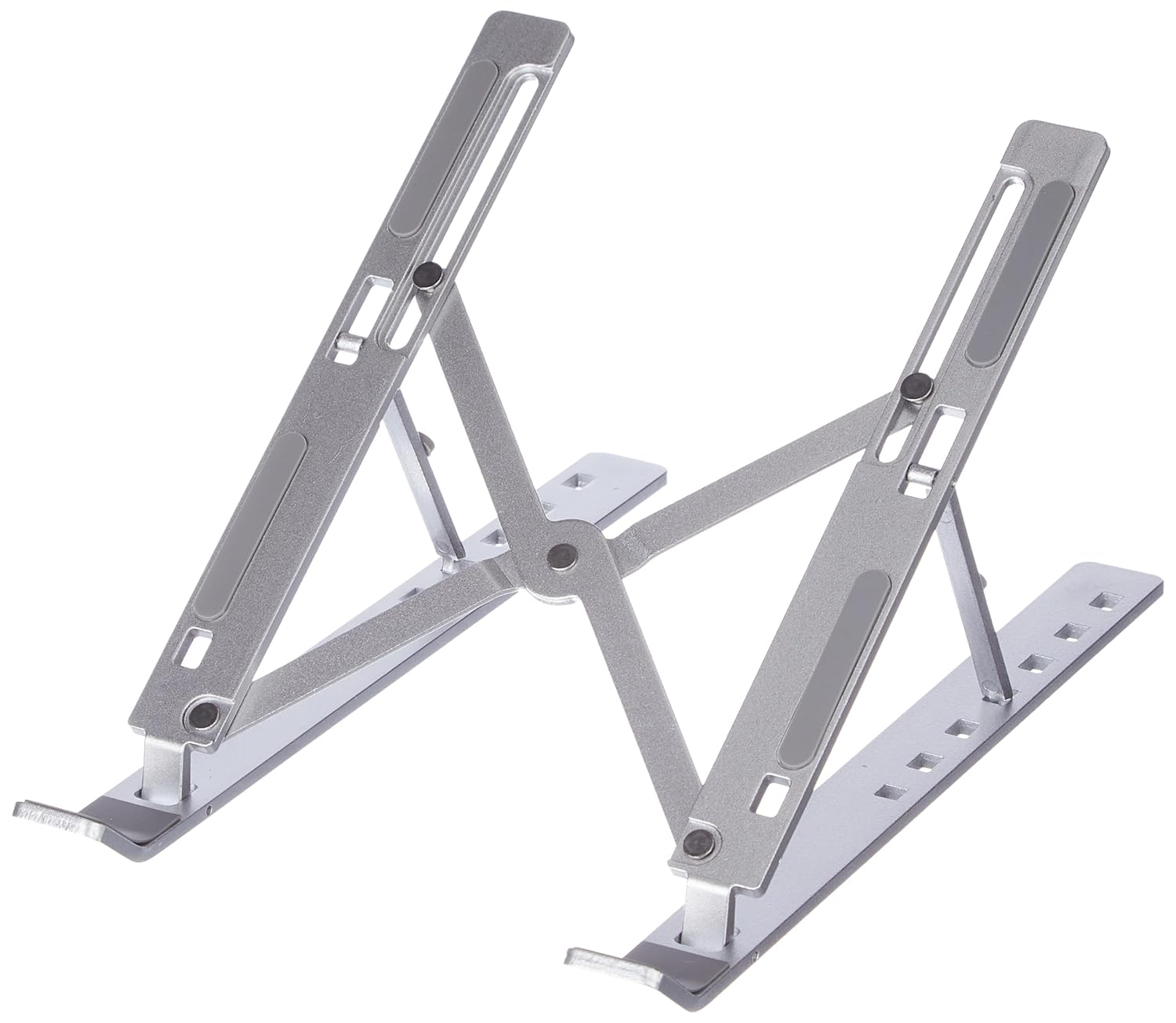 Humble Laptop Stand for Desk, 6-Angle Adjustable | Ergonomic Foldable Aluminum Anti-Slip Portable Tabletop Laptop/Desktop Riser Holder Compatible with All Laptops and iPad(10-15.6') - Silver