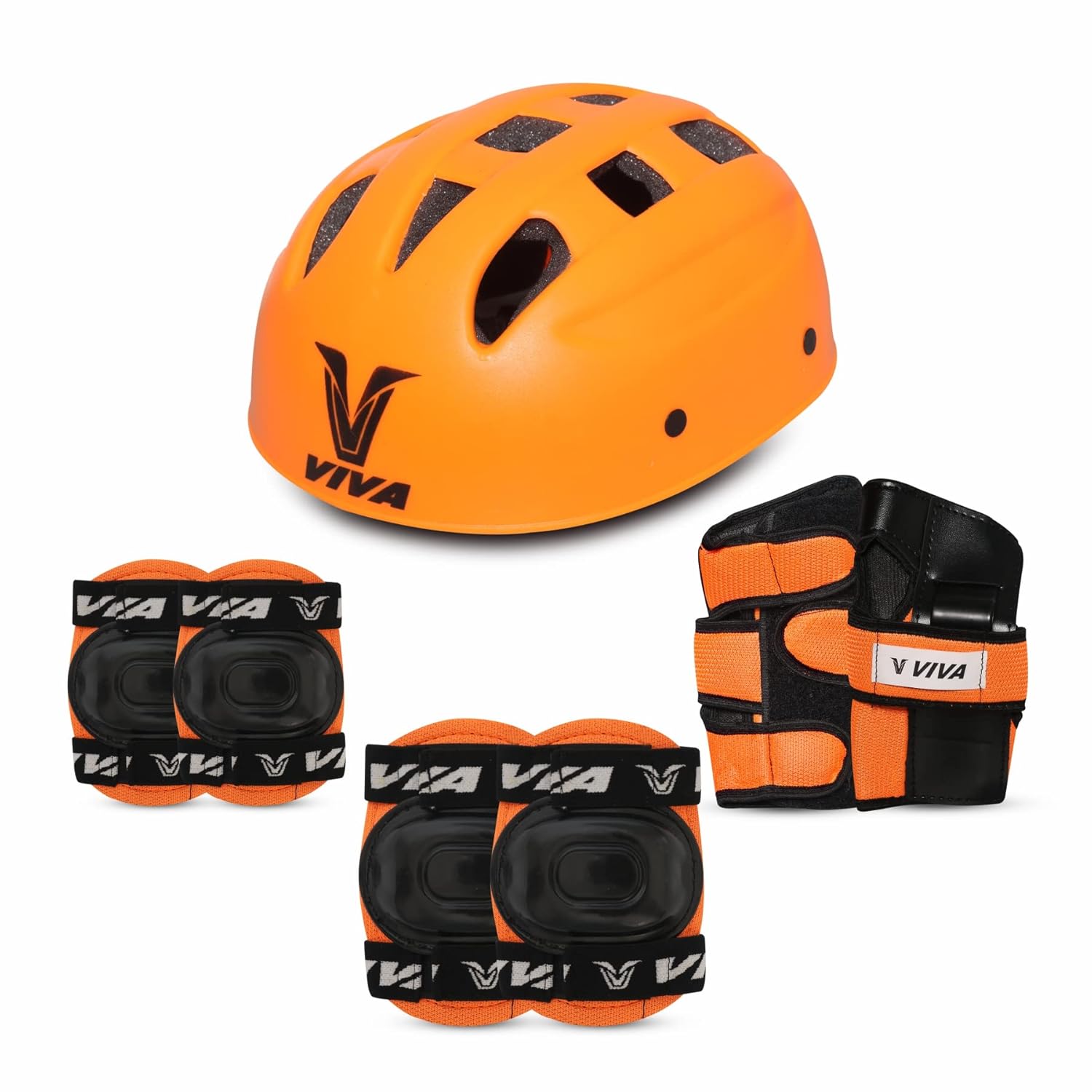 Viva Protective Set for Senior Players (1 Helmet, 1 Pair of Elbow Guards, 1 Pair Knee Guards and 1 Pair of Palm Guards)
