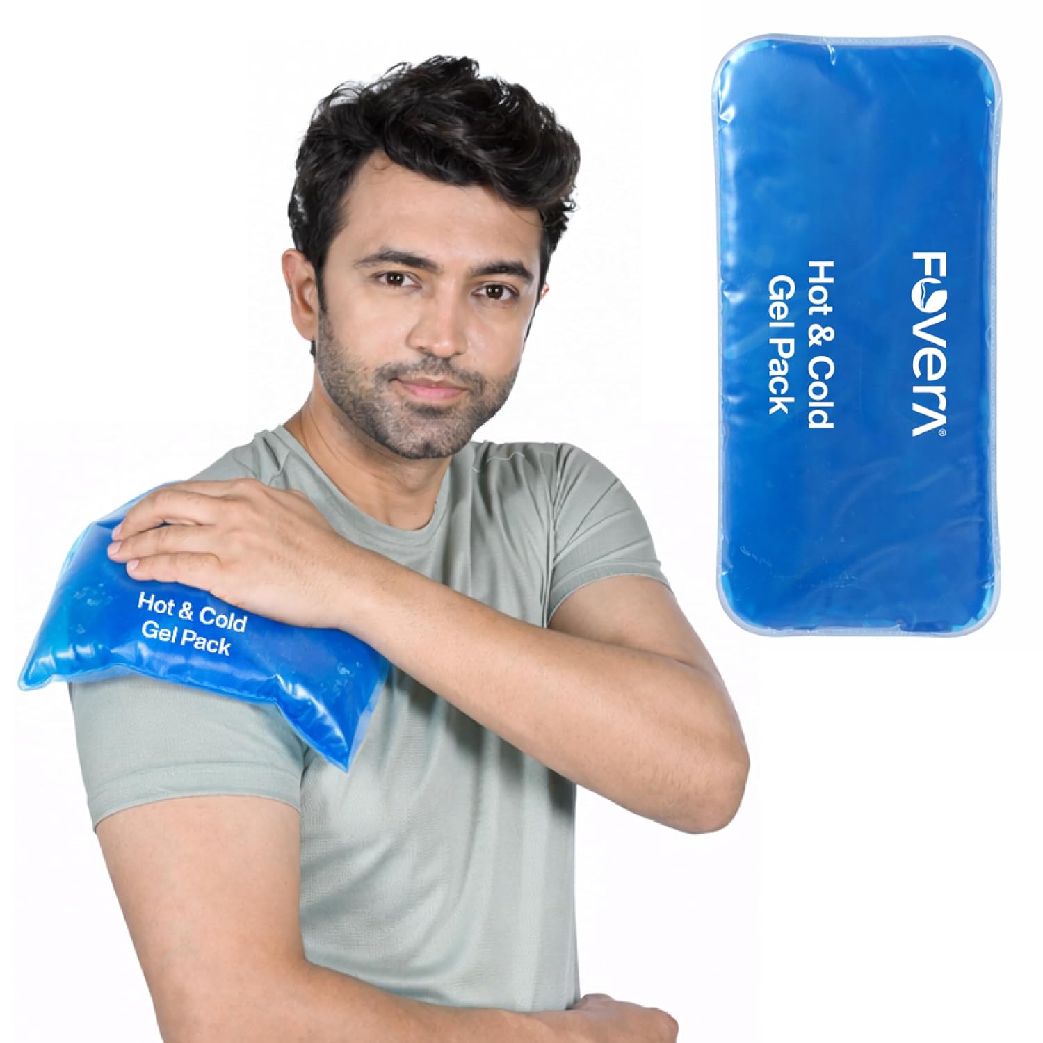 FOVERA Reusable Hot & Cold Pack for Muscle Pain Relief & Injury | Ideal for Back, Shoulder & Hip | Long-Lasting Hot & Cold Therapy (Large - 7 x 13 Inch, Without Cover)