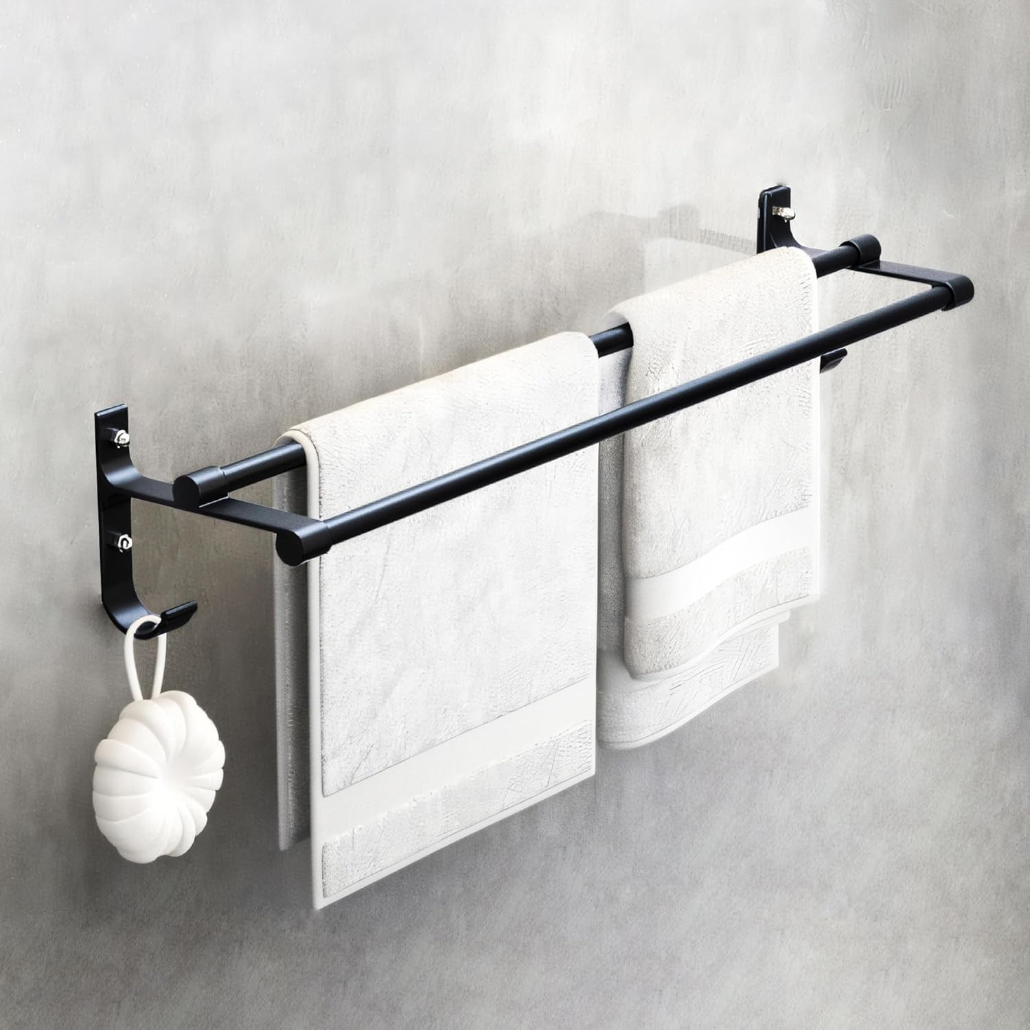MIORAH Bathroom 24 Inch Aero Space Aluminum Towel Hanger for Wall – Towel Rod for Bathroom | Space-Saving Modern Towel Bar Rack