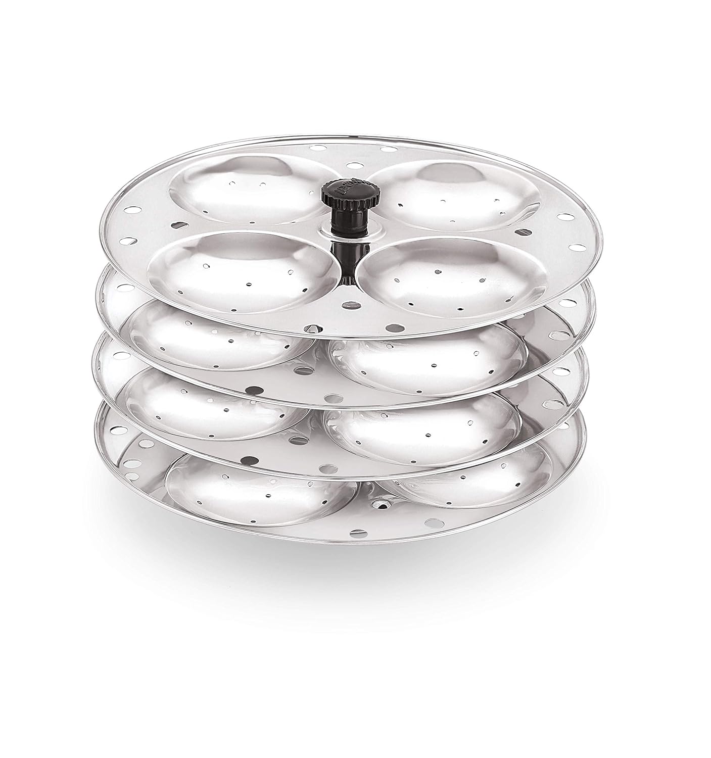 Komal Stainless Steel Idly Stand Suitable for Outer Lid Cooker,4x4 Plates,Silver