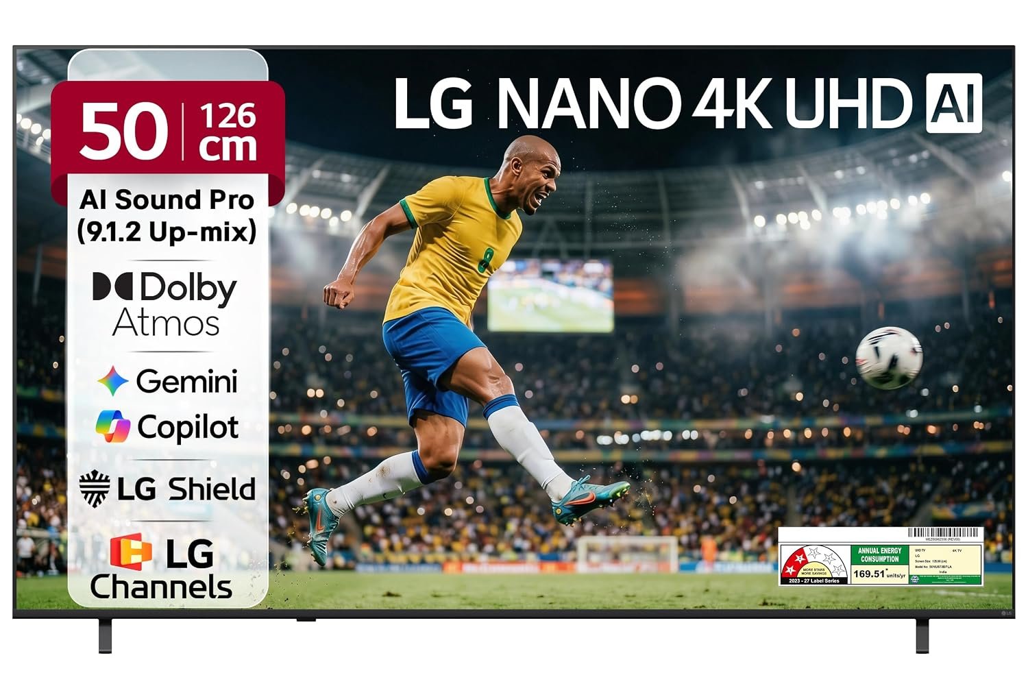 LG 126 cms (50 inches) U8 AI Series 4K Ultra HD (3840 x 2160) Smart webOS LED TV 50NU870BPLA