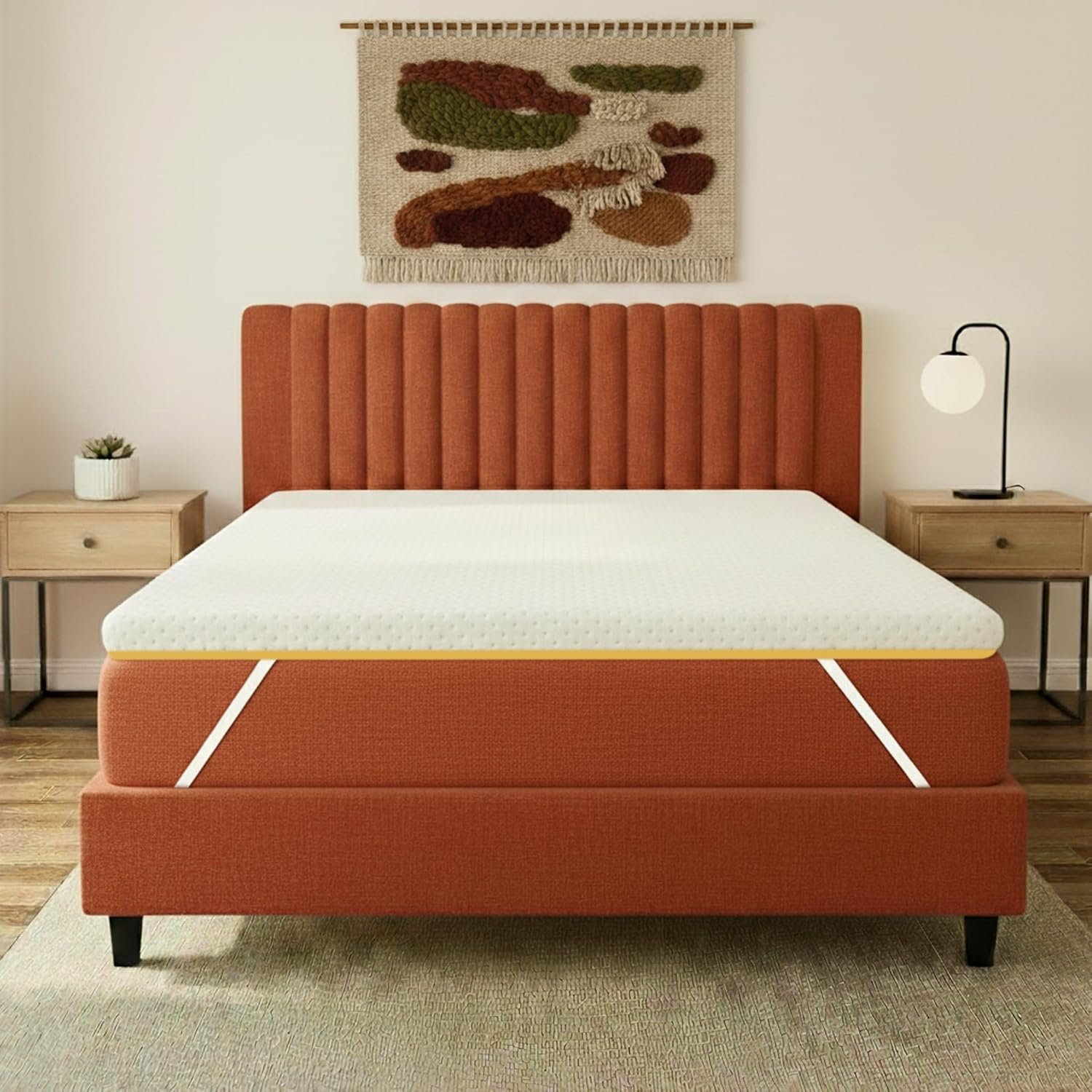 SleepyHug OrthoSoft Plus HR Foam Mattress Topper | 2 Inch Medium-Firm Support | Improves Back Support & Mattress Firmness | Quilted Cover | Anti-Skid Base | 78x60x2 Inches, Off-White