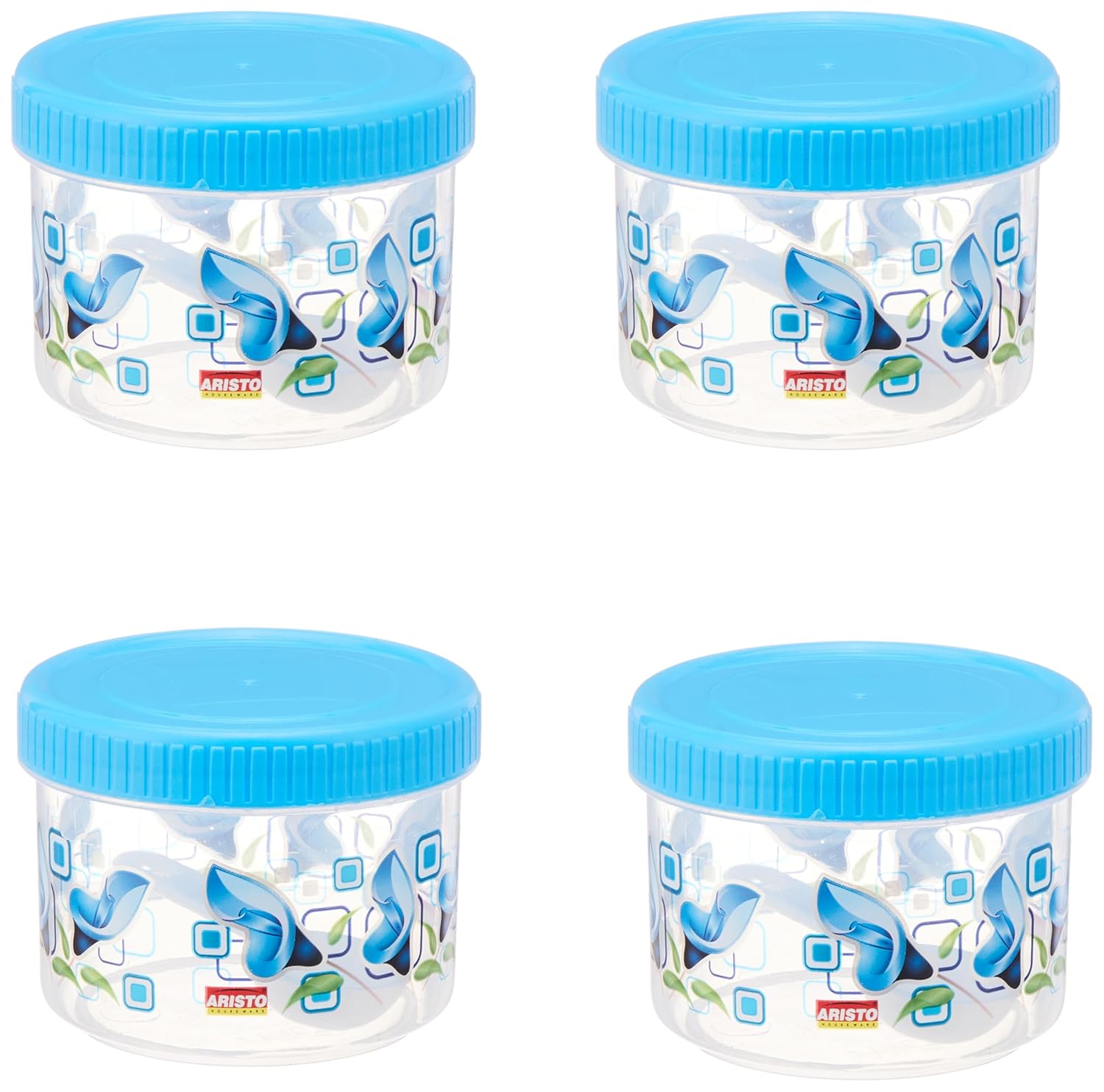 Aristo Storewell101 Plastic Storage Container- 300 ML (4 pcs Set) (9.2(D) x 7cm)