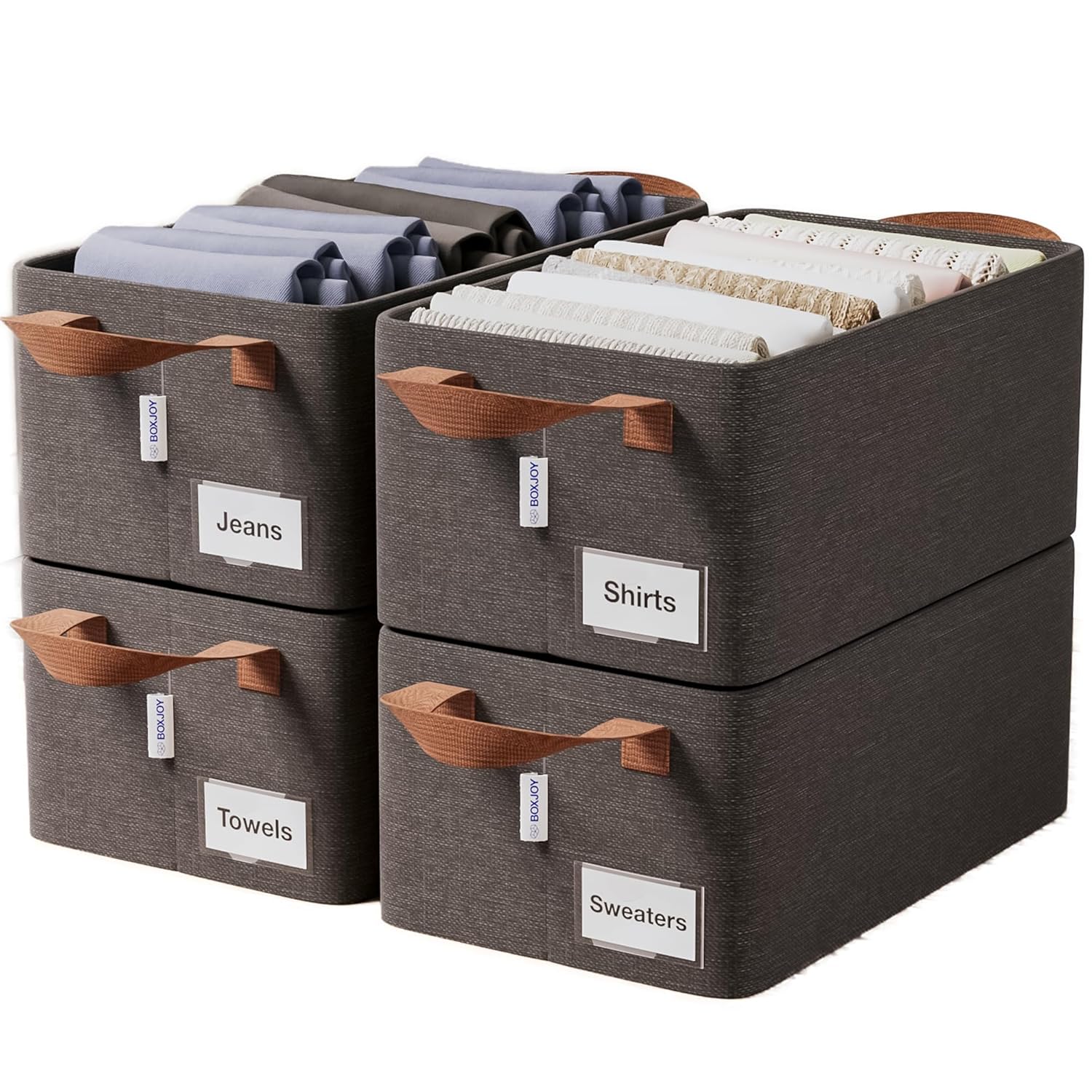 BOXJOY 4 Pcs Wardrobe Cloth Organizer for Storage Bo...