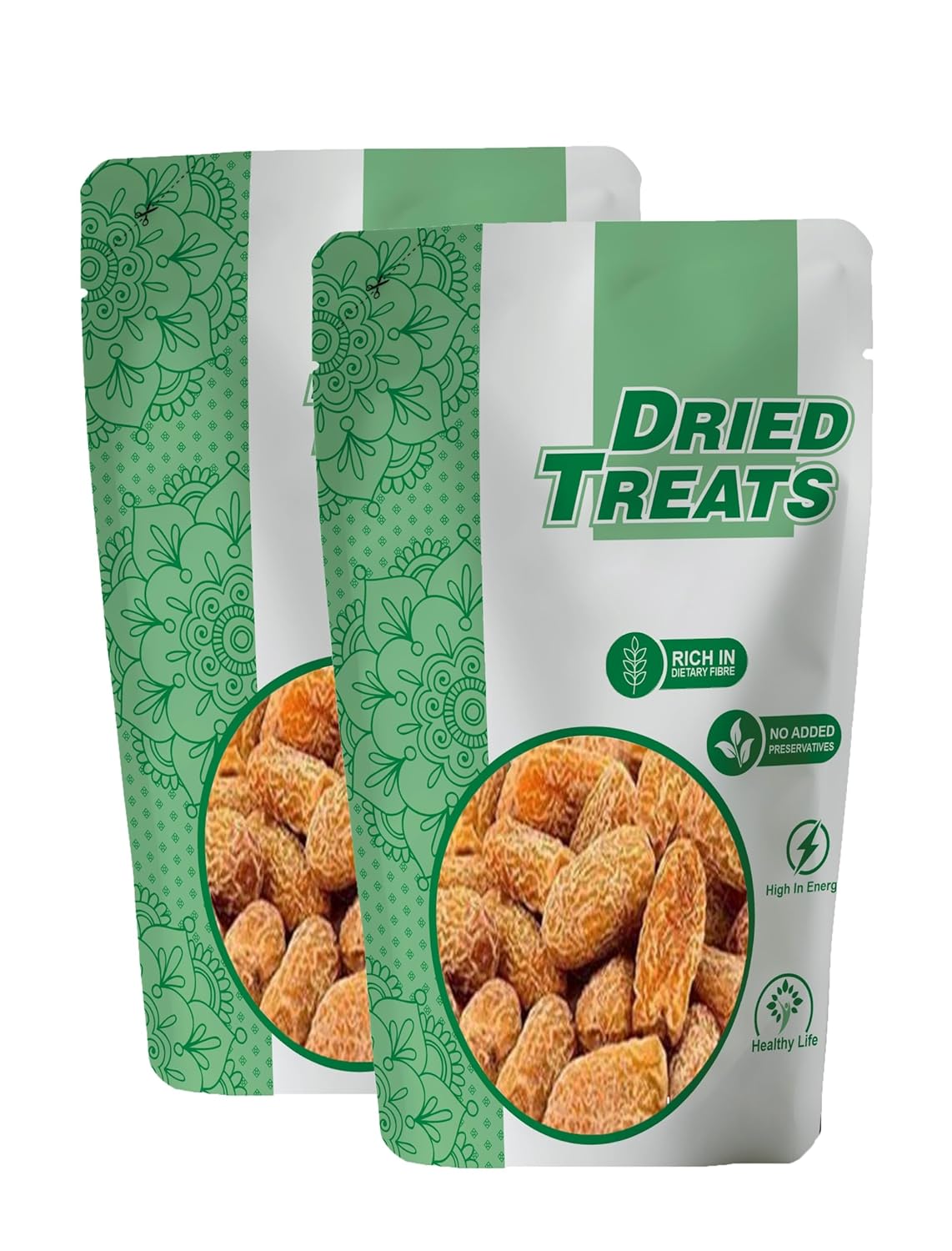 Dried Treats Dried Fruits Nuts And Seeds (Dried Chuara/Peela Sukha Khajoor, 400g (2x200g))