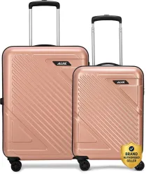 ALFA Hard Body Set of 2 Luggage 8 Wheels - RUNWAY - Brown