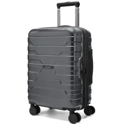 BAGSMART Carry On Luggage Airline Approved with Spinner Wheels, Silver Gray, 20 inch
