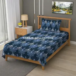 Single Flat Bedsheet 60 x 90 Inch with 1 Pillow Cover, Cotton Blend Soft Breathable Bed Sheet Set for Single Bed, Lightweight Comfortable Bedding for Home Guest Room Daily Use