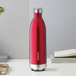 BOROSIL 1000ml Bolt Trans Red Vacuum Insulated Water Bottle, 24 H...more