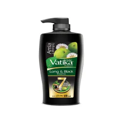 Dabur Vatika Amla Long & Black Shampoo for Shiny Long & Black Hair - 640ml