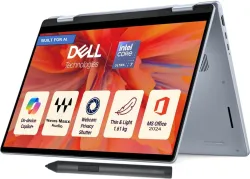 DELL 14 Microsoft Office Home 2024 Intel Core Ultra 7 256V - (16 GB/512 GB SSD/Windows 11 Home) DB04250 2 in 1 Laptop (14 $Inch, Ice Blue, 1.61 Kg, With MS Office)
