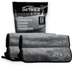 DETAILZ Microfiber Vehicle Washing Cloth (Pack Of 4, 600 GSM)