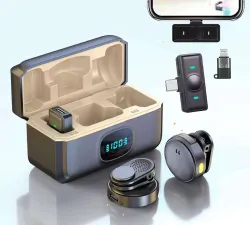 ELDORICH Q8 2-in-1 Wireless Lavalier Dual Mics Perfect for YouTubers & Creators Camera Microphone