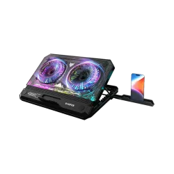 EVOFOX Blizzard 17 Inches with RGB 2 Fan Ergonomic Cooling Pad with Adjustable Height (Black)