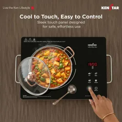 Kenstar 2200 W Infrared Cooktop Touch Panel (Silver, Black, Infra Lumo Electric Stove Cooktop Energy Efficient Fast Heating Portable)