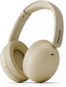 TRIGGR Punkheadz Z3 with Latest BT v6.0, 50H Battery, Dual Pairing, 40mm Drivers, ENC Bluetooth Headset (Pearl White, On the Ear)