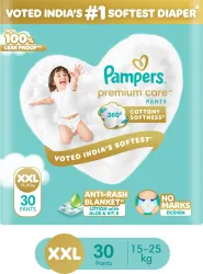 Pampers Premium Care Pants XXL 30 No Marks Indias Softest Diaper - XXL (30 Pieces)