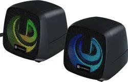 Portronics In Tune 6 6W HD Sound Desktop PC Speaker,3.5mm,LED Lights,USB Powered,Metal Mesh 6 W Laptop/Desktop Speaker (Black, Stereo Channel)