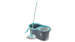 Prestige Alpha with 2 Microfiber heads 360 Degree Spinner Mop Set (Grey, Blue)