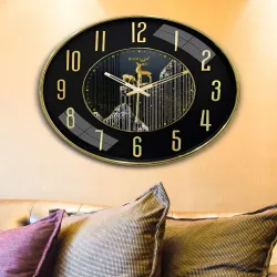 RANDOM Metallic Foil Finish With Sweep Silent Classic 12.75 Inch Wall Clock