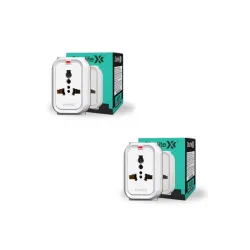 Sturlite Alyx 3 Pin Plug| 2-Pin & 3-Pin Socket| Universal AC Travel Adapter| ABS Strong Body Socket| Compact Converter Plug for Travel, Home & Office Use - Pack of 2
