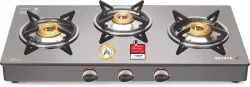 SUJATA Gas Stove 3Burner | Gas Chulha for Kitchen | ISI Certified | Standard Gas Stove| Glass Automatic Gas Stove (3 Burners)