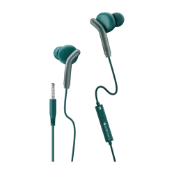 ZEBRONICS ZEB-BRO, With In-Line MiC, 3.5mm Jack, 10mm drivers, Compatible for Phone/Tablet Wired Headset (Green, In the Ear)