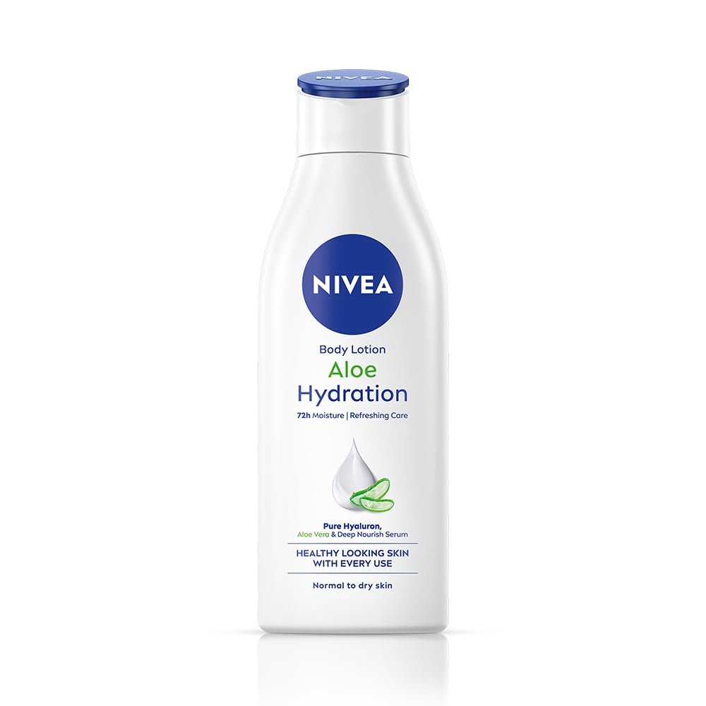 NIVEA Aloe Hydration Body Lotion, 200ml | 72 H Moisturization | Refreshing | Non Sticky Feel | With Goodness of Aloe Vera For Instant Hydrating In Summer | For Men & Women