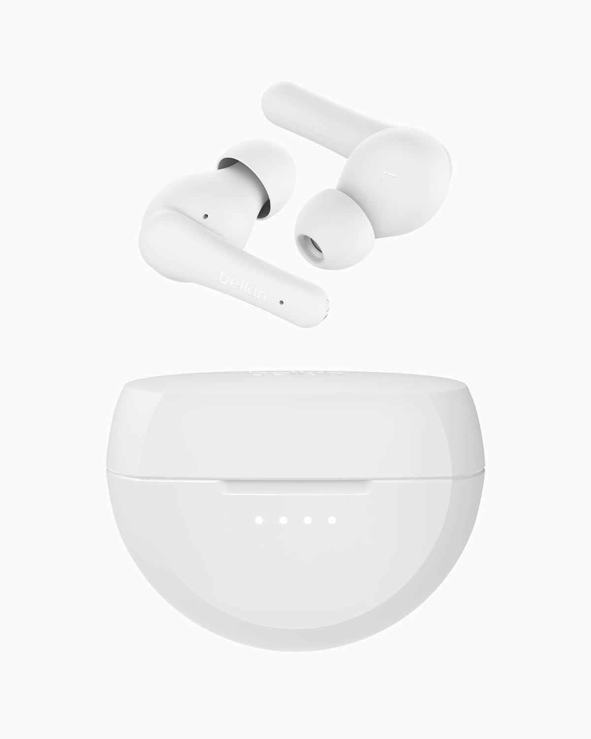 Belkin Soundform Rhythm True Wireless Earbuds with Built-in Mic, 2-Device Connection, 28H Battery Life, IPX5 Water Resistance - Bluetooth Earphones for iPhone, Ipad, Galaxy, Pixel, & More - White