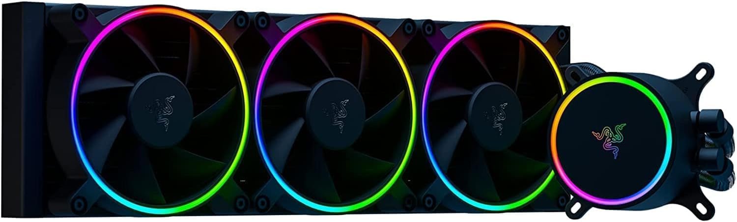 Razer Hanbo Chroma RGB All-In-One Liquid Cooler: Ultimate AIO Design - Quiet Fans - Silent Cooling - PWM Fan Controller Support - ARGB Pump Cap - 360MM-RC21-01770200-R3M1