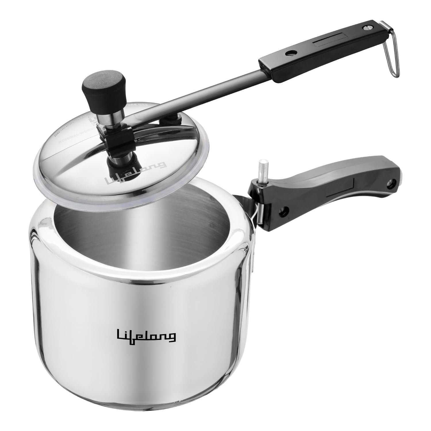 Lifelong 5L Stainless Steel Pressure Cooker | Inner Lid Design with Silicone Gasket | Induction & Gas Compatible | 1.2mm Thick | Leak-Proof, Durable, Rust-Resistant Body | ISI-Certified